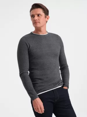 Pulover pentru bărbați OMBRE OM-SWSW-0103 GRAFIT MELANGE