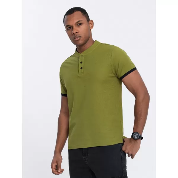  Mens t -thirt cu guler OMBRE OM-TSCT-0156 MĂSLIN 