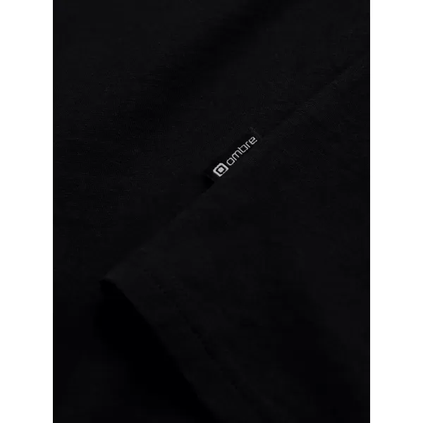  Tricou pentru bărbați cu mânecă lungă OMBRE OM-LSBL-0108 NEGRU 