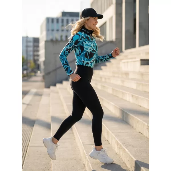  Premium cu hanoracte termo funcțional pentru femei ALTISPORT VOJ/ALW054TER03 NEGRU -BLUE 