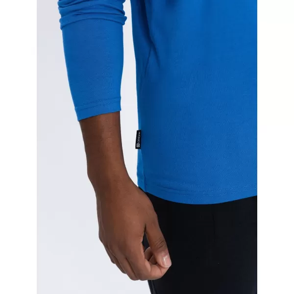  Tricou pentru bărbați cu mânecă lungă OMBRE OM-LSBL-0106 ALBASTRU 
