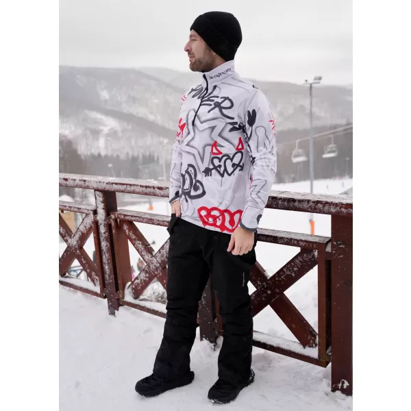  Premium cu hanorac termo funcțional pentru bărbați ALTISPORT VOJ/ALM054TER03 GRI -RED 