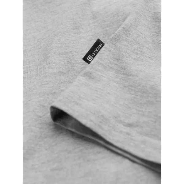  Tricou pentru bărbați cu mânecă lungă OMBRE OM-LSBL-0106 MELANGE GRI 