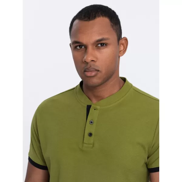  Mens t -thirt cu guler OMBRE OM-TSCT-0156 MĂSLIN 