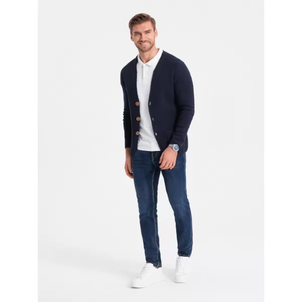  Pulover pentru bărbați OMBRE OM-SWCD-0109 ALBASTRU MARIN 