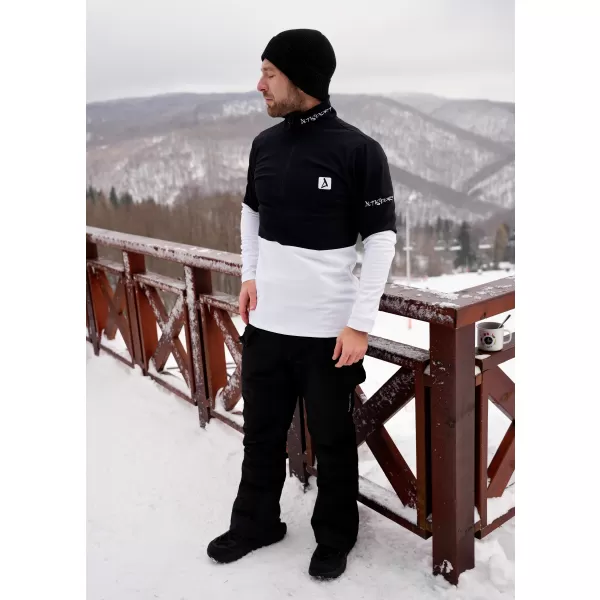  Premium cu hanorac termo funcțional pentru bărbați ALTISPORT VOJ/ALM051TER03 ALB -NEGRU 