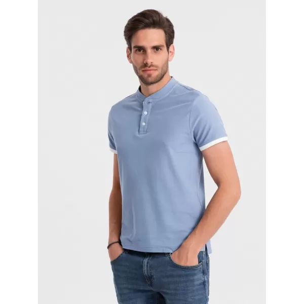  Mens t -thirt cu guler OMBRE OM-TSCT-0156 ALBASTRU 