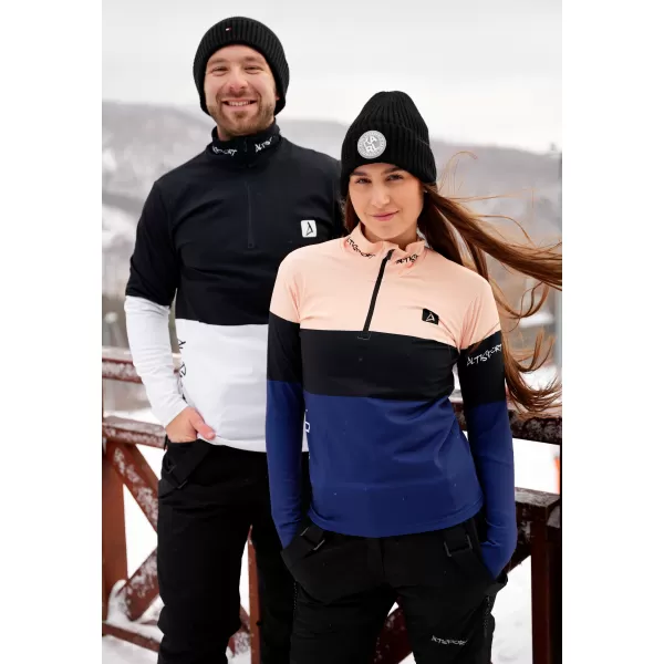  Premium cu hanorac termo funcțional pentru bărbați ALTISPORT VOJ/ALM051TER03 ALB -NEGRU 