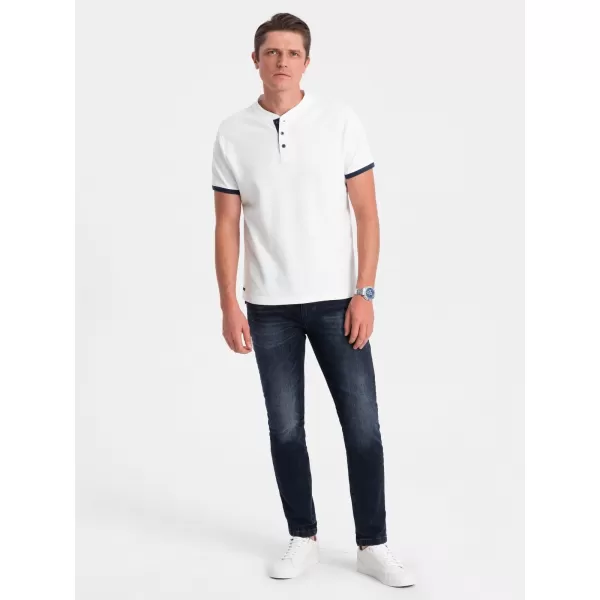  Mens t -thirt cu guler OMBRE OM-TSCT-0156 ALB 