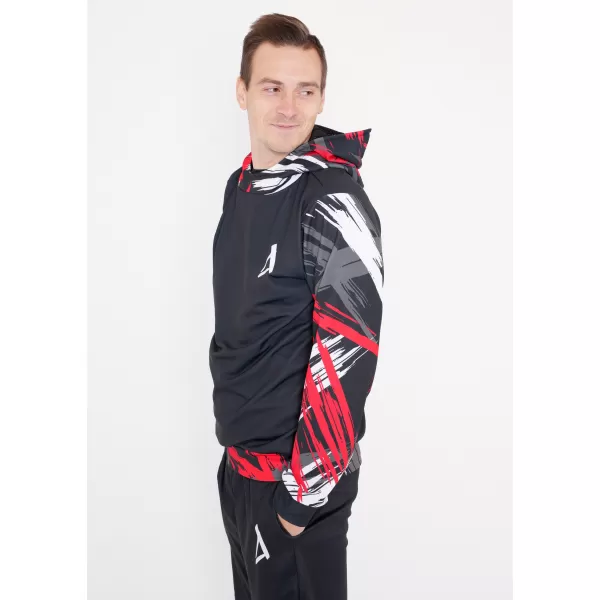  Hanorac funcțional premium pentru bărbați ALTISPORT VOJ/ALM039MI01 NEGRU ȘI ROȘU 