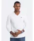 Tricou pentru bărbați cu mânecă lungă OMBRE OM-LSCL-0110 ALB