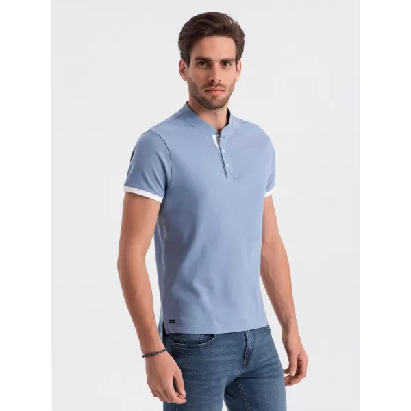  Mens t -thirt cu guler OMBRE OM-TSCT-0156 ALBASTRU 