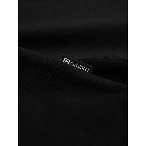  Tricou pentru bărbați cu mânecă lungă OMBRE OM-LSCL-0110 NEGRU 