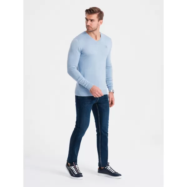  Pulover pentru bărbați OMBRE OM-SWBS-0107 ALBASTRU DESCHIS 