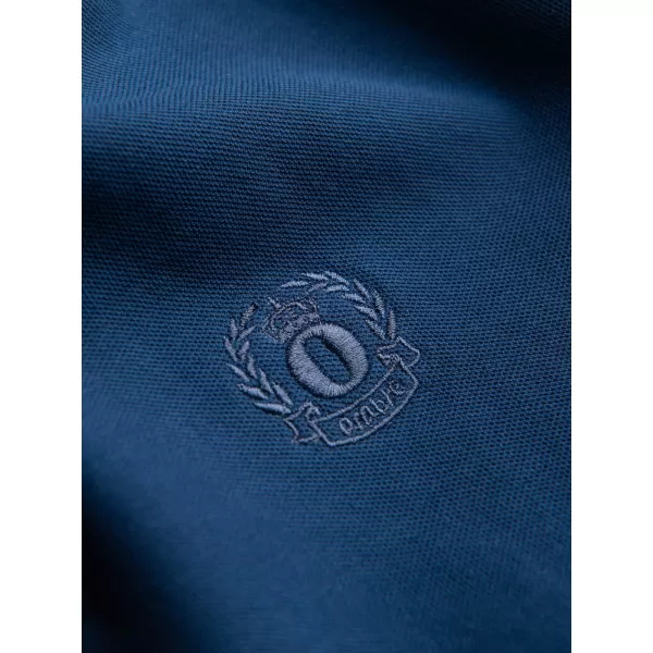  Tricou pentru bărbați cu guler OMBRE S1374 ALBASTRU ÎNCHIS 
