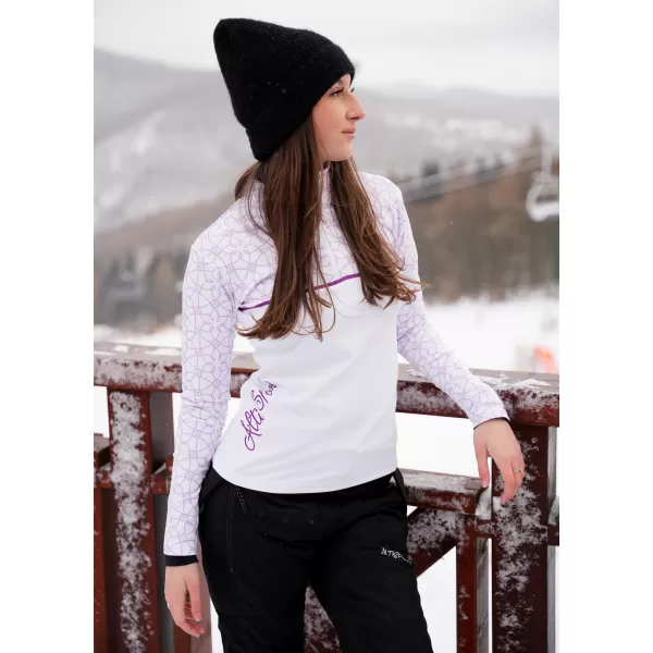  Premium cu hanoracte termo funcțional pentru femei ALTISPORT VOJ/ALW053TER03 ALB/VIOLET 