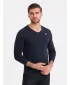 Tricou pentru bărbați cu mânecă lungă OMBRE OM-LSCL-0110 ALBASTRU MARIN