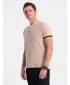 Mens t -thirt cu guler OMBRE OM-TSCT-0156 BEJ