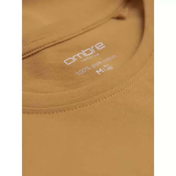  Tricou pentru bărbați cu mânecă lungă OMBRE OM-LSBL-0106 MUŞTAR 