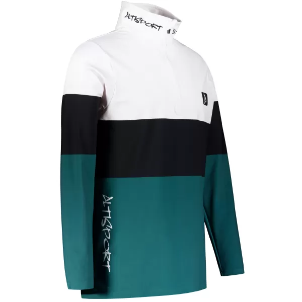  Premium cu hanorac termo funcțional pentru bărbați ALTISPORT VOJ/ALM051TER03 ALB -GREEN 