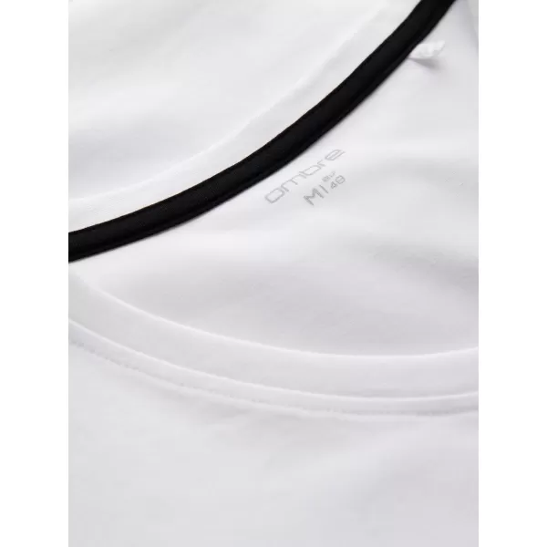  Tricou pentru bărbați cu mânecă lungă OMBRE OM-LSCL-0110 ALB 