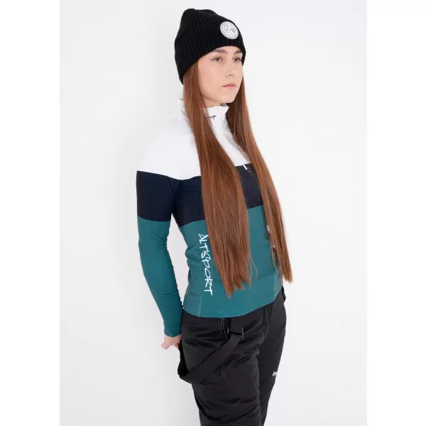  Premium cu hanoracte termo funcțional pentru femei ALTISPORT VOJ/ALW051TER03 ALB -GREEN 