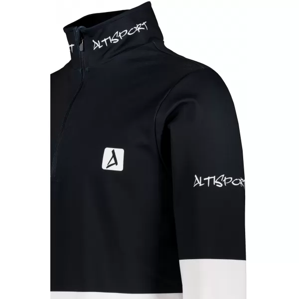  Premium cu hanorac termo funcțional pentru bărbați ALTISPORT VOJ/ALM051TER03 ALB -NEGRU 