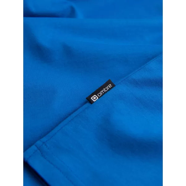  Tricou pentru bărbați cu mânecă lungă OMBRE OM-LSBL-0106 ALBASTRU 