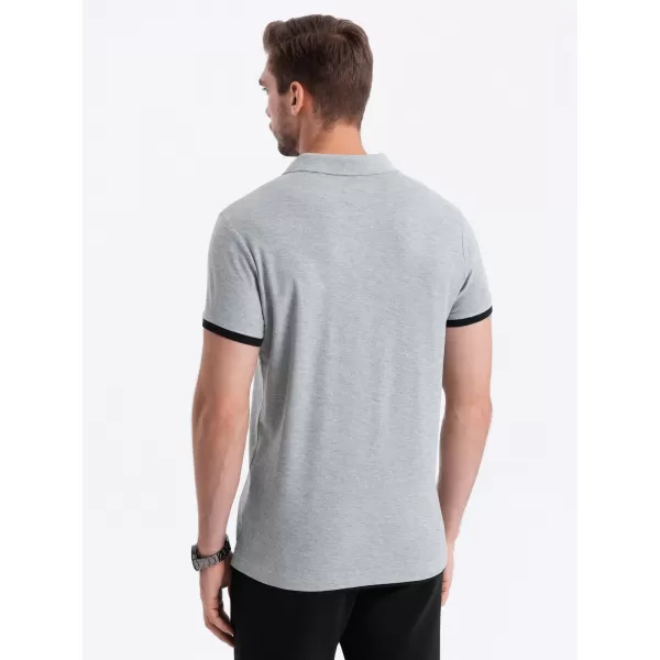  Mens t -thirt cu guler OMBRE OM-POSS-0113 GRI 
