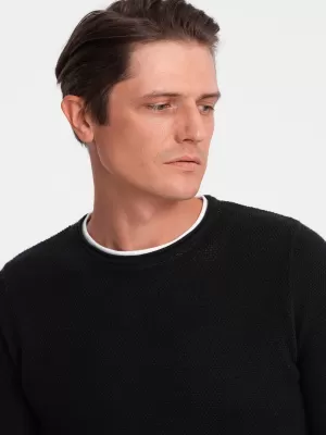 Pulover pentru bărbați OMBRE OM-SWSW-0103 NEGRU