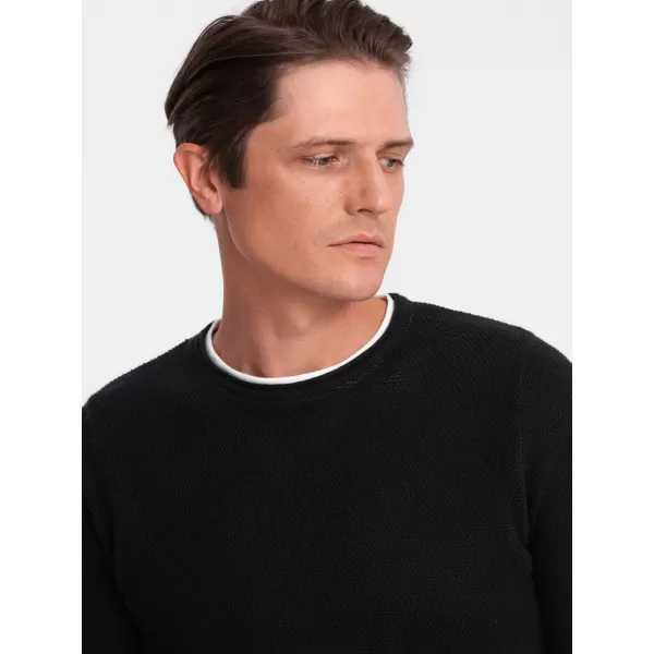  Pulover pentru bărbați OMBRE OM-SWSW-0103 NEGRU 