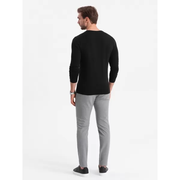  Tricou pentru bărbați cu mânecă lungă OMBRE OM-LSCL-0110 NEGRU 