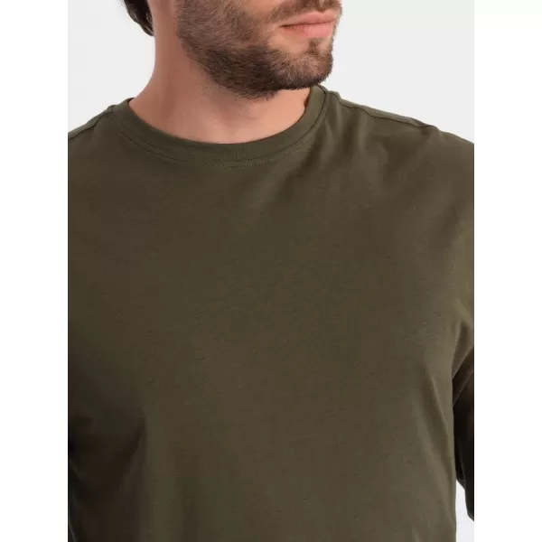  Tricou pentru bărbați cu mânecă lungă OMBRE OM-LSBL-0106 MĂSLIN ÎNTUNECAT 