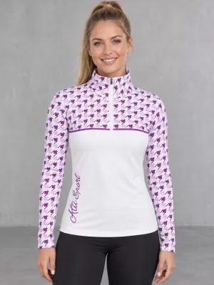 Premium cu hanoracte termo funcțional pentru femei ALTISPORT VOJ/ALW048TER03 ALB/VIOLET