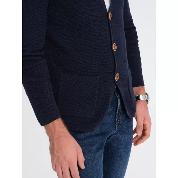  Pulover pentru bărbați OMBRE OM-SWCD-0109 ALBASTRU MARIN 