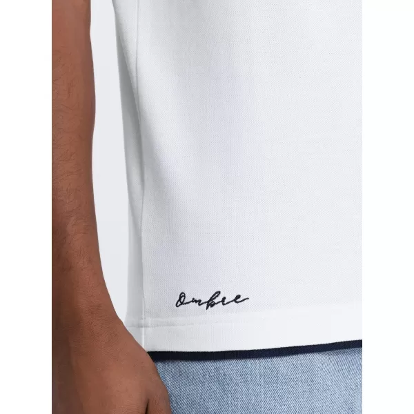 Mens t -thirt cu guler OMBRE OM-POSS-0113 ALB 