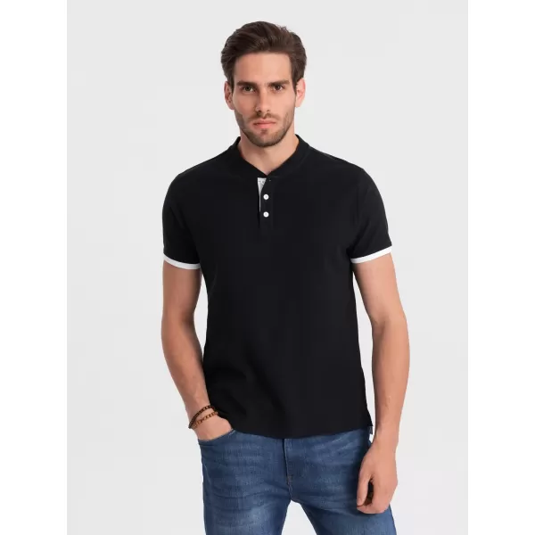  Mens t -thirt cu guler OMBRE OM-TSCT-0156 NEGRU 