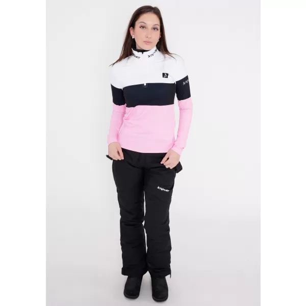  Premium cu hanoracte termo funcțional pentru femei ALTISPORT VOJ/ALW051TER03 ALB -PINK 