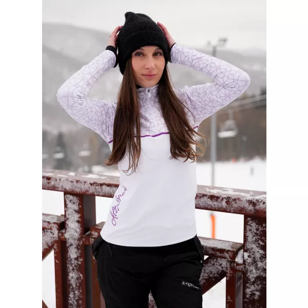  Premium cu hanoracte termo funcțional pentru femei ALTISPORT VOJ/ALW053TER03 ALB/VIOLET 