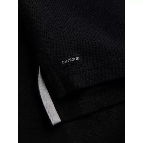  Mens t -thirt cu guler OMBRE OM-TSCT-0156 NEGRU 