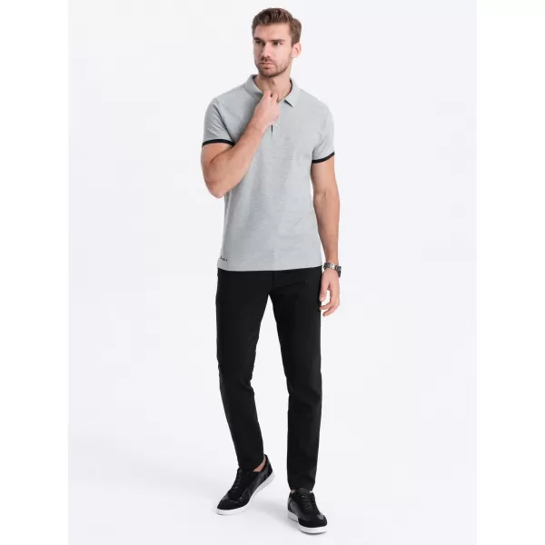  Mens t -thirt cu guler OMBRE OM-POSS-0113 GRI 
