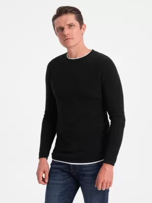 Pulover pentru bărbați OMBRE OM-SWSW-0103 NEGRU