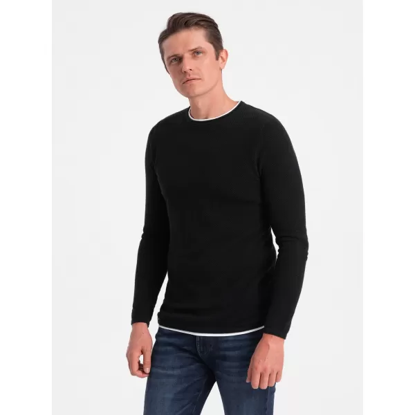  Pulover pentru bărbați OMBRE OM-SWSW-0103 NEGRU 