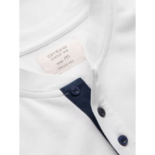  Mens t -thirt cu guler OMBRE OM-TSCT-0156 ALB 