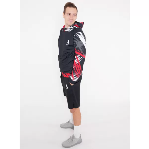  Hanorac funcțional premium pentru bărbați ALTISPORT VOJ/ALM039MI01 NEGRU ȘI ROȘU 
