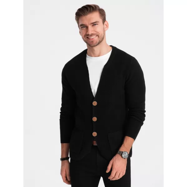  Pulover pentru bărbați OMBRE OM-SWCD-0109 NEGRU 