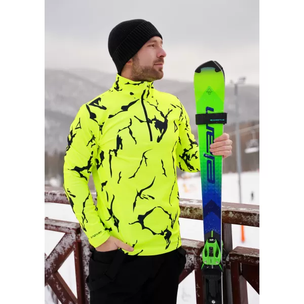  Premium cu hanorac termo funcțional pentru bărbați ALTISPORT VOJ/ALM052TER03 NEON VERDE 