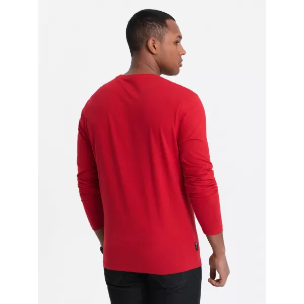  Tricou pentru bărbați cu mâneci lungi OMBRE OM-LSBL-0106 ROŞU 