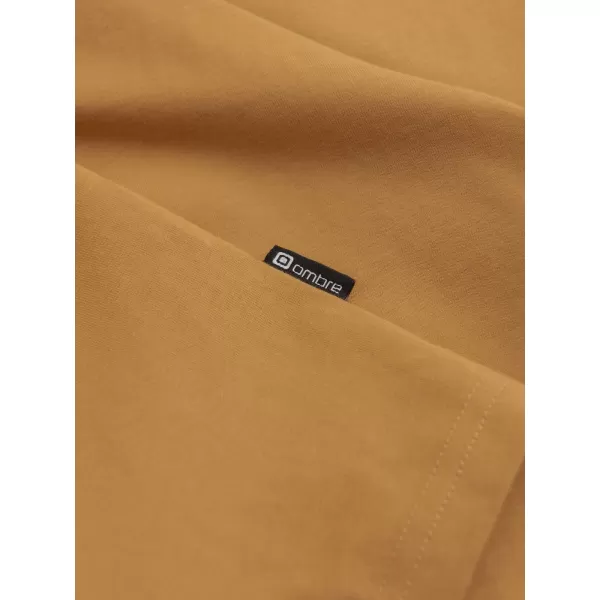  Tricou pentru bărbați cu mânecă lungă OMBRE OM-LSBL-0106 MUŞTAR 