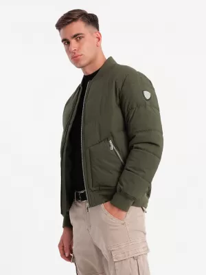 Sacou OMBRE OM-JALP-0143 VERDE MĂSLIN ÎNCHIS